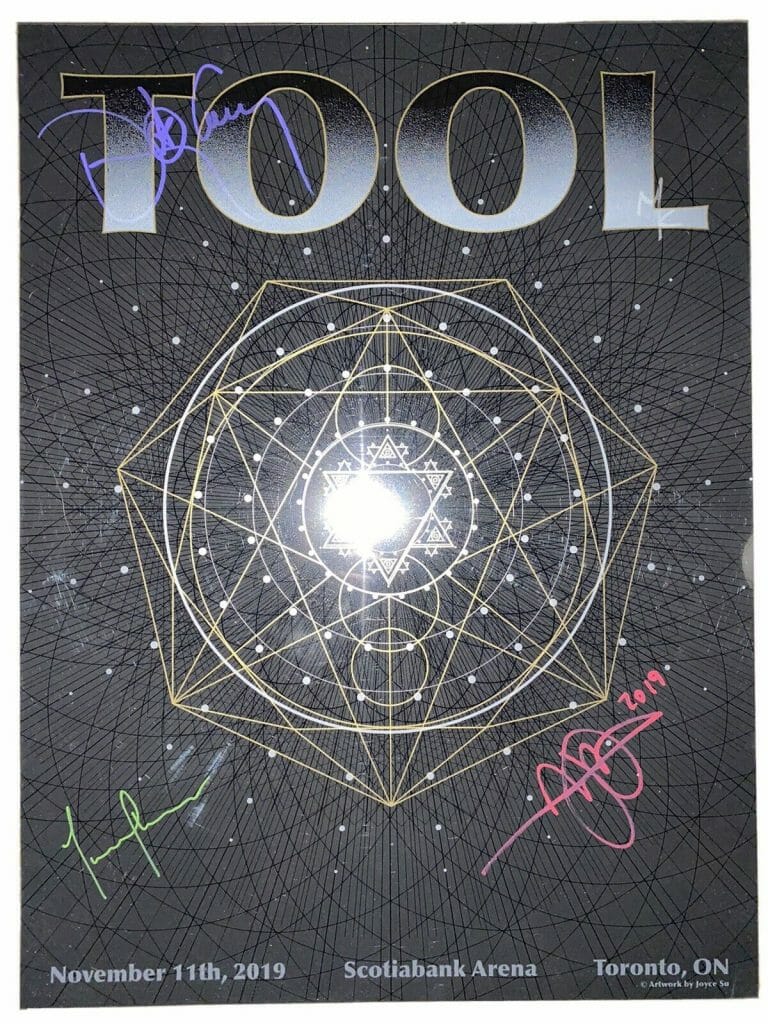 TOOL SIGNED AUTOGRAPHED POSTER 11/11/2019 TORONTO SCOTIABANK /650 JOYCE SU COLLECTIBLE MEMORABILIA