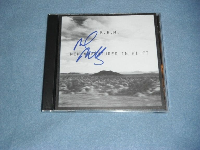 R.E.M. MIKE MILLS SIGNED NEW ADVENTURES IN HI FI CD COVER