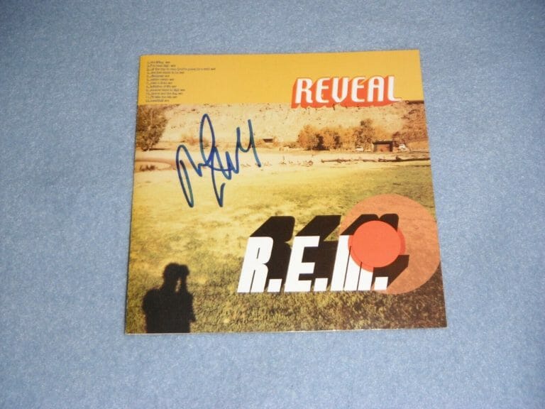 R.E.M. MIKE MILLS SIGNED REVEAL CD COVER COLLECTIBLE MEMORABILIA