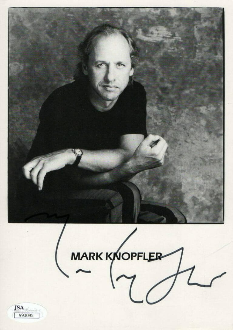 MARK KNOPFLER SIGNED AUTOGRAPH 6X8 PHOTO – DIRE STRAITS BOTHERS IN ARMS RARE JSA COLLECTIBLE MEMORABILIA