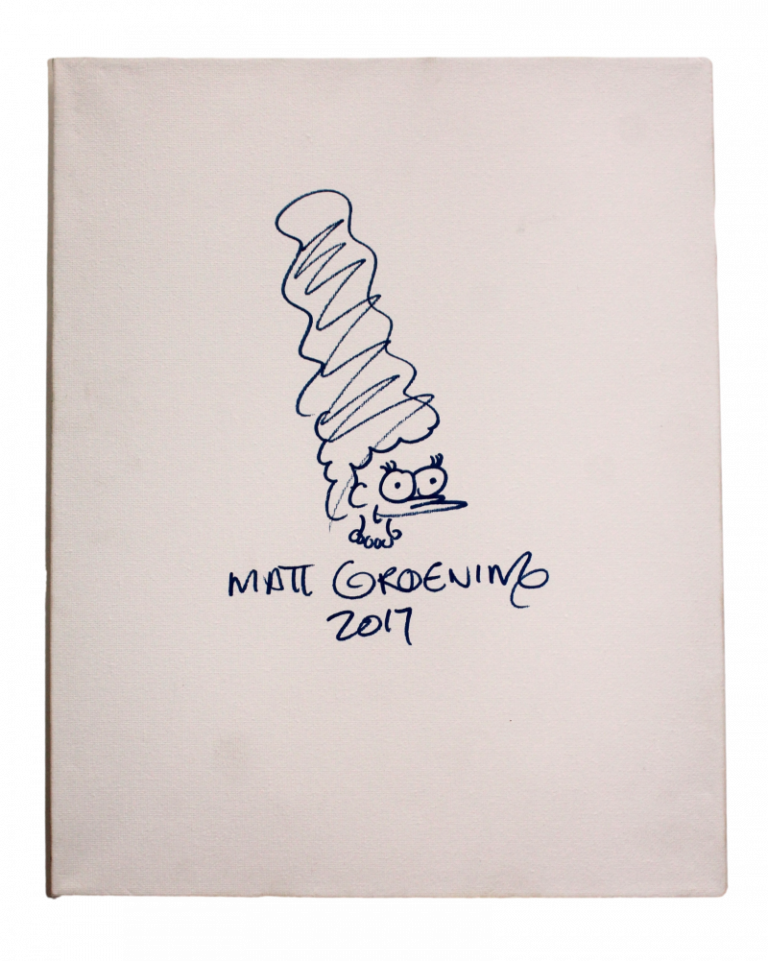 MATT GROENING SIGNED AUTOGRAPH 11X14 HAND DRAWN CANVAS SKETCH MARGE SIMPSONS JSA COLLECTIBLE MEMORABILIA