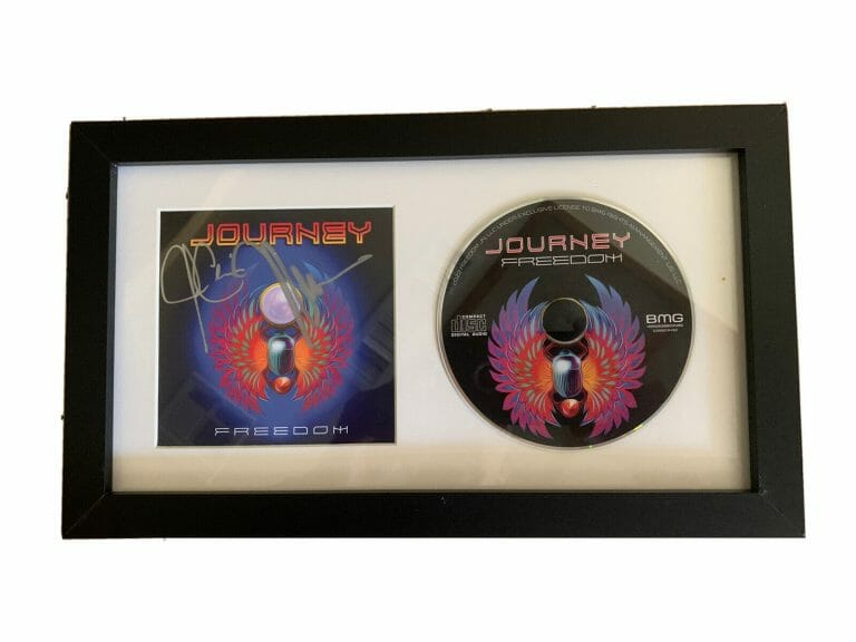 JOURNEY FREEDOM SCHON & CAIN SIGNED AUTOGRAPHED FRAMED CD DISPLAY BAS CERTIFIED COLLECTIBLE MEMORABILIA