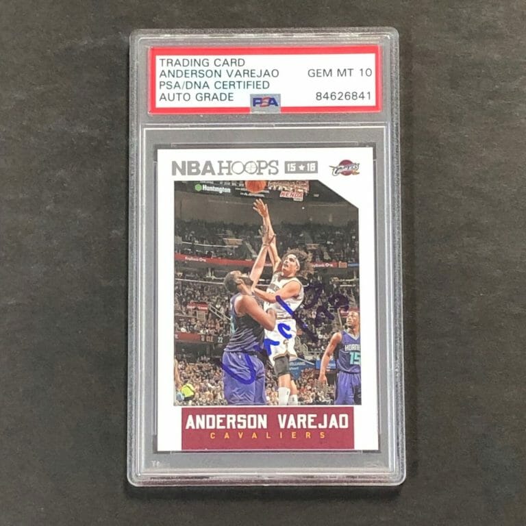 2015-16 NBA HOOPS #105 ANDERSON VAREJAO SIGNED CARD AUTO GRADE 10 PSA SLABBED CA COLLECTIBLE MEMORABILIA