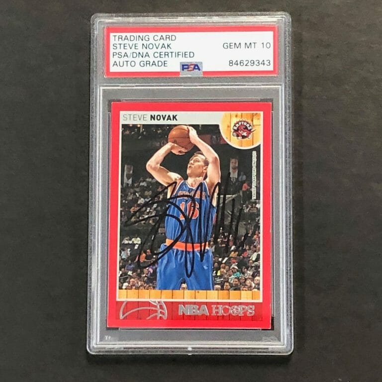 2013-14 NBA HOOPS #83 STEVE NOVAK SIGNED CARD AUTO 10 PSA SLABBED RAPTORS COLLECTIBLE MEMORABILIA