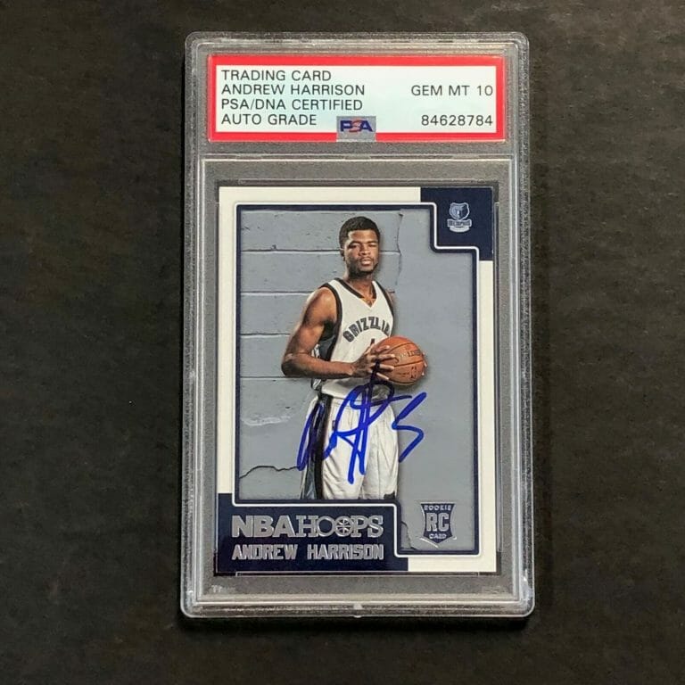 2015-16 NBA HOOPS #279 ANDREW HARRISON SIGNED CARD AUTO 10 PSA SLABBED RC GRIZZL COLLECTIBLE MEMORABILIA