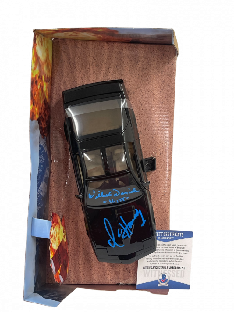 David Hasselhoff William Daniels Signed Knight Rider Diecast 124 Car Beckett 50 Autographia