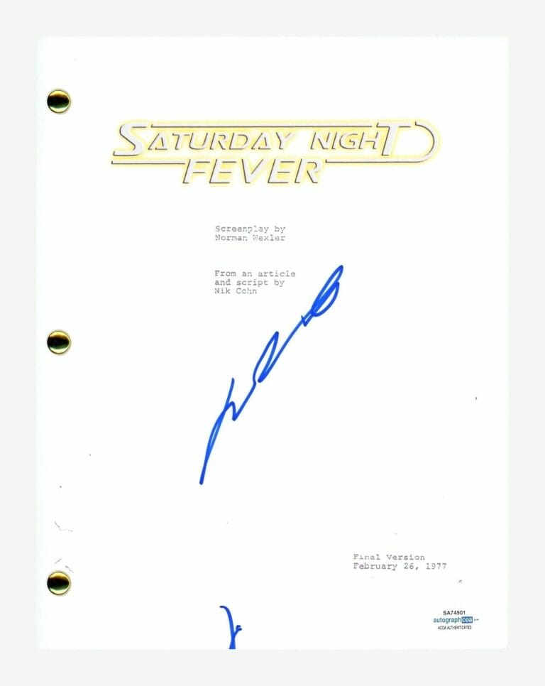 JOHN TRAVOLTA SIGNED AUTOGRAPHED SATURDAY NIGHT FEVER MOVIE SCRIPT ACOA COA COLLECTIBLE MEMORABILIA