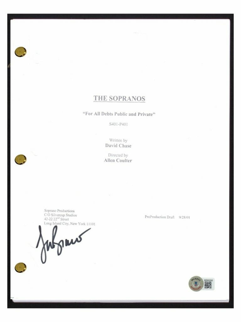 LORRAINE BRACCO SIGNED THE SOPRANOS SEASON 4 EPISODE 1 SCRIPT MELFI BECKETT COA COLLECTIBLE MEMORABILIA