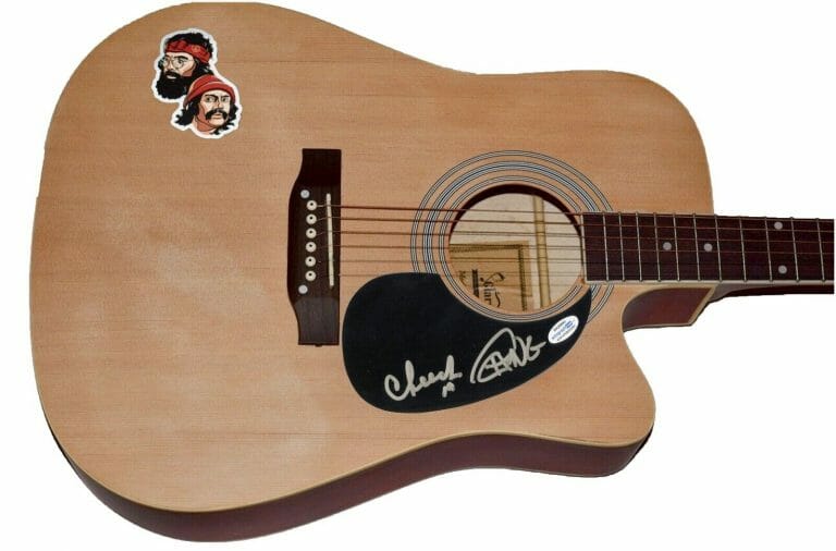 CHEECH & CHONG SIGNED FULL SIZE ACOUSTIC GUITAR TOMMY MARIN UP IN SMOKE ACOA COA COLLECTIBLE MEMORABILIA