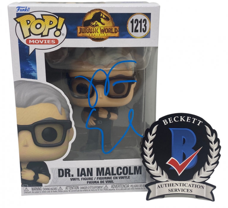 JEFF GOLDBLUM SIGNED DR. IAN MALCOLM FUNKO POP JURASSIC PARK WORLD BECKETT COA COLLECTIBLE MEMORABILIA