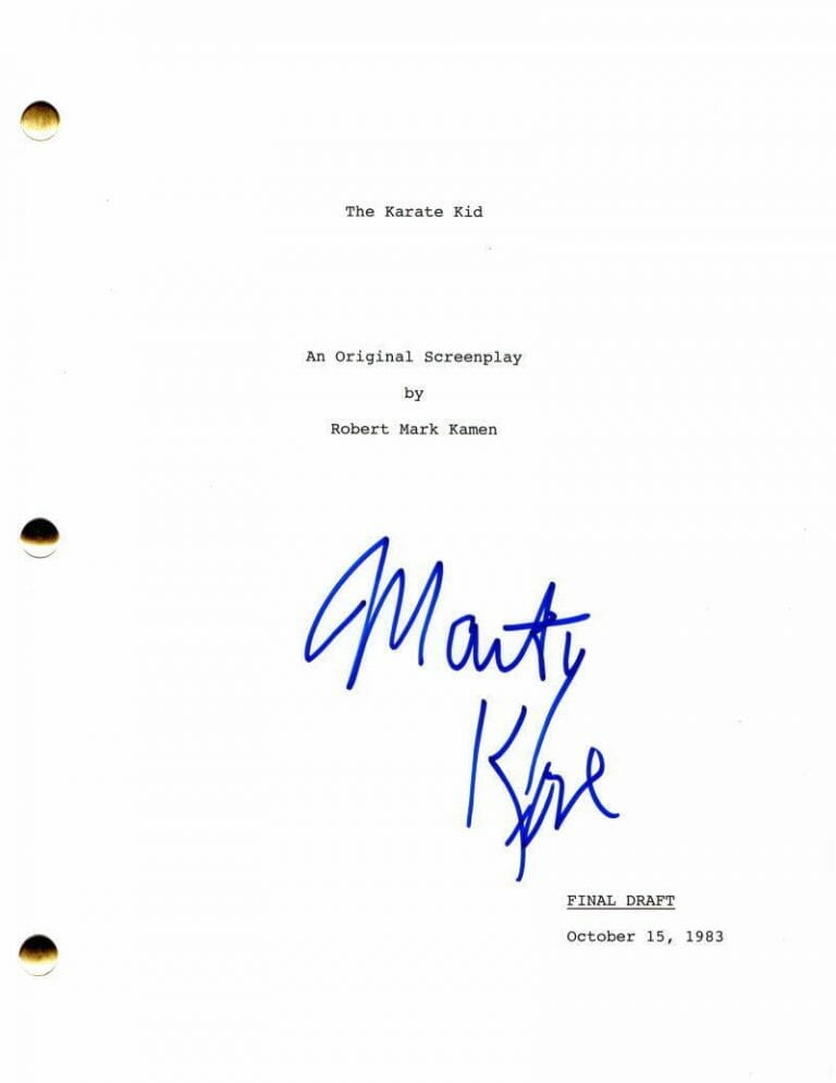 MARTIN KOVE SIGNED AUTOGRAPH THE KARATE KID FULL MOVIE SCRIPT – W/ RALPH MACCHIO COLLECTIBLE MEMORABILIA