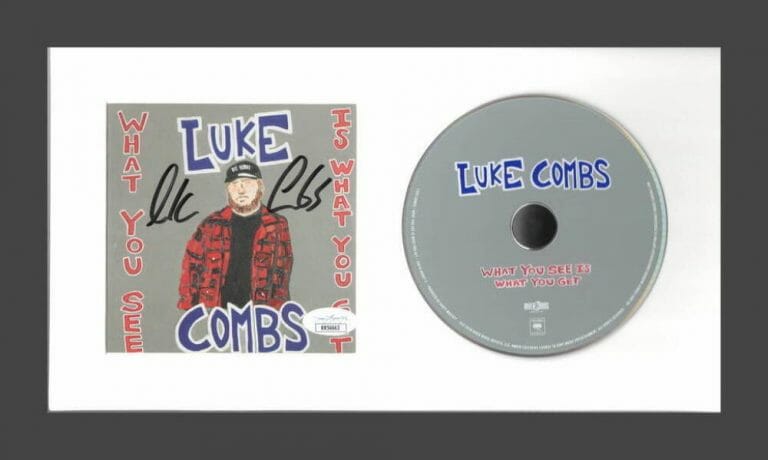 LUKE COMBS SIGNED AUTOGRAPH WHAT YOU SEE IS WHAT YOU GET FRAMED CD DISPLAY – JSA COLLECTIBLE MEMORABILIA