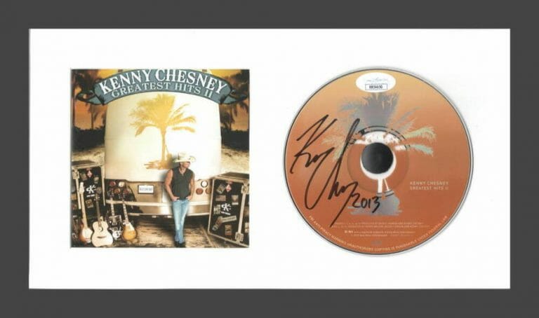 KENNY CHESNEY SIGNED AUTOGRAPH GREATEST HITS CD DISPLAY – READY TO HANG JSA COA COLLECTIBLE MEMORABILIA