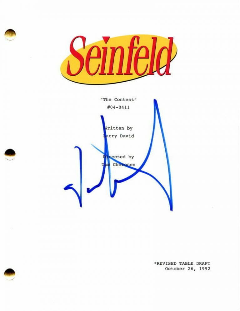 JASON ALEXANDER SIGNED AUTOGRAPH SEINFELD THE CONTEST FULL EPISODE SCRIPT – RARE COLLECTIBLE MEMORABILIA