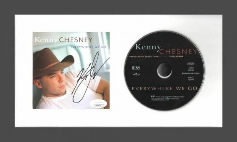 KENNY CHESNEY SIGNED AUTOGRAPH EVERYWHERE WE GO FRAMED CD DISPLAY RARE! JSA COA COLLECTIBLE MEMORABILIA