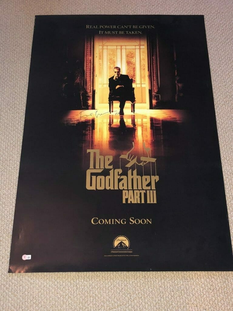 FRANCIS FORD COPPOLA SIGNED GODFATHER III POSTER W/ BAS COA (VINTAGE SIGNATURE) COLLECTIBLE MEMORABILIA