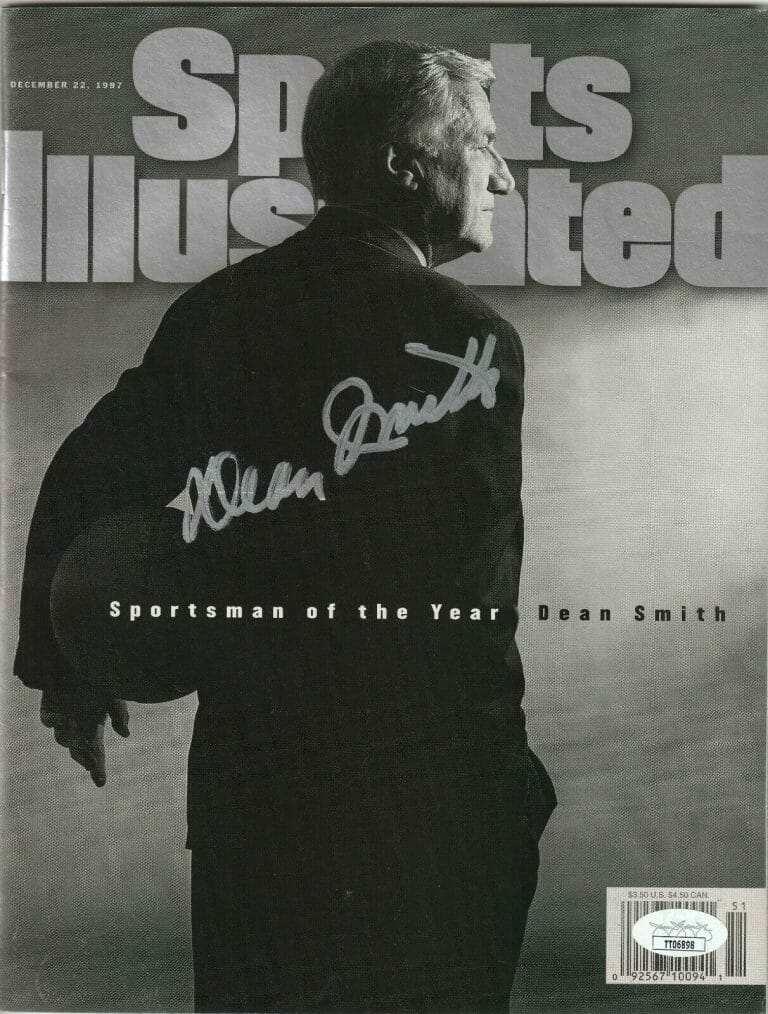 DEAN SMITH SIGNED 12/22/97 SPORTS ILLUSTRATED W/ JSA COA (NO LABEL) COLLECTIBLE MEMORABILIA