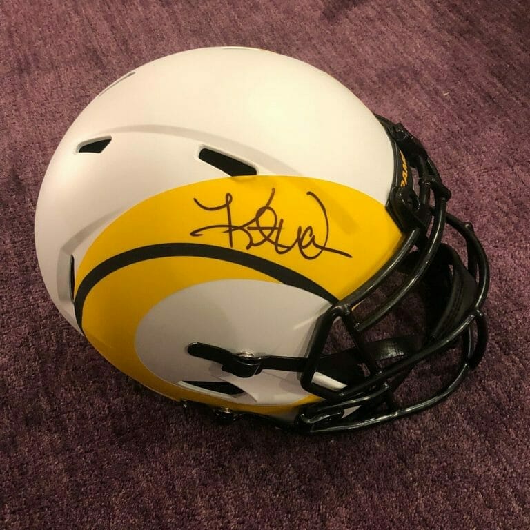 KURT WARNER SIGNED FULL-SIZE RAMS LUNAR ECLIPSE HELMET BECKETT AUTH. BAS COLLECTIBLE MEMORABILIA