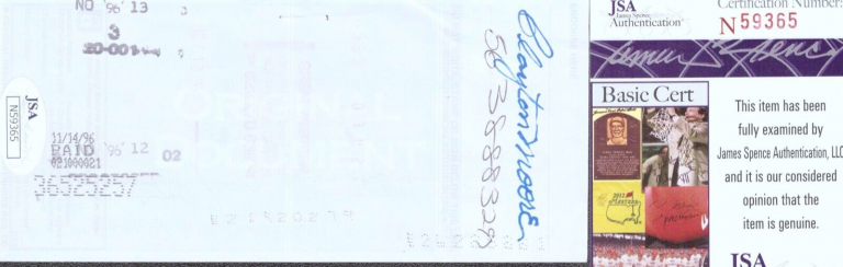 CLAYTON MOORE SIGNED ENDORSED CHECK THE LONE RANGER JSA COA COLLECTIBLE MEMORABILIA