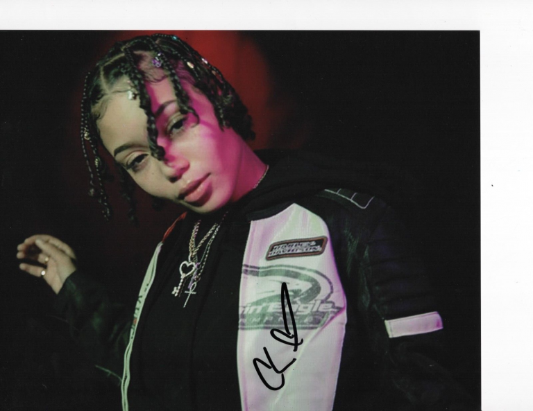 Coi Leray Signed Black And White Jacket 8x10 Autographia 2562