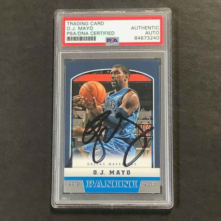 2012-13 PANINI BASKETBALL #131 O.J. MAYO SIGNED CARD AUTO PSA SLABBED MAVERICKS COLLECTIBLE MEMORABILIA