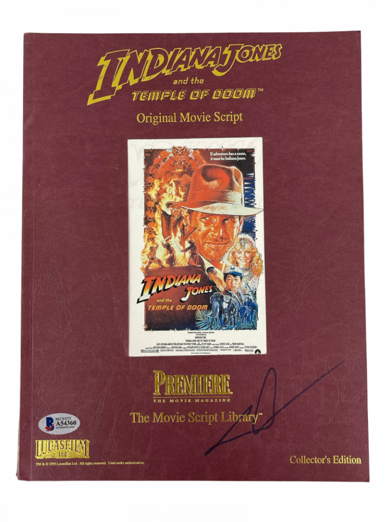 GEORGE LUCAS SIGNED SIGNED INDIANA JONES AND THE TEMPLE OF DOOM SCRIPT BECKETT COLLECTIBLE MEMORABILIA