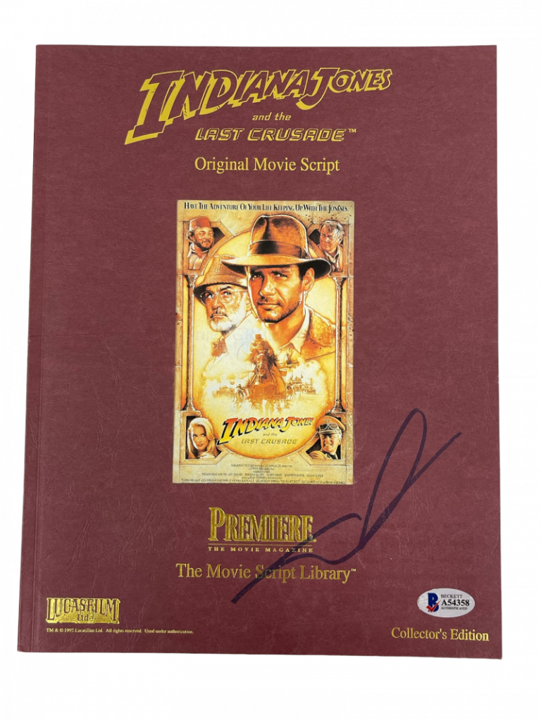 GEORGE LUCAS SIGNED SIGNED INDIANA JONES AND THE LAST CRUSADE SCRIPT BECKETT LOA COLLECTIBLE MEMORABILIA