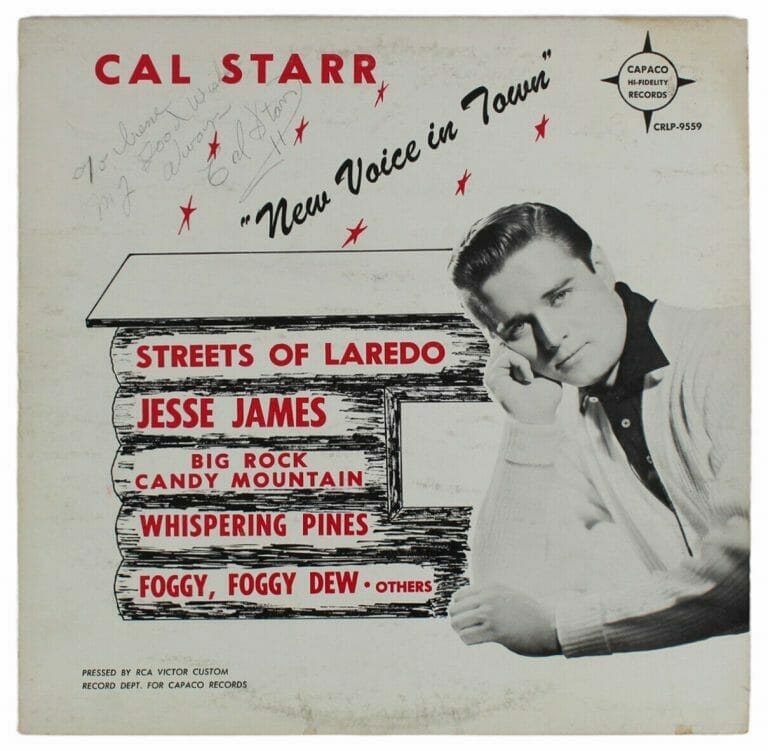 CAL STARR ALWAYS SIGNED NEW VOICE IN TOWN ALBUM COVER W/ VINYL BAS #BH027677 COLLECTIBLE MEMORABILIA