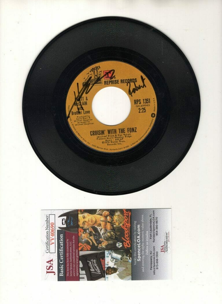 HENRY WINKLER VINTAGE CRUISIN WITH FONZ 7 INCH HAPPY DAYS TO ROBERT JSA COLLECTIBLE MEMORABILIA