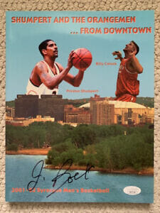 JIM BOEHEIM HAND SIGNED 2001-02 SYRACUSE BASKETBALL MEDIA GUIDE RARE JSA COLLECTIBLE MEMORABILIA