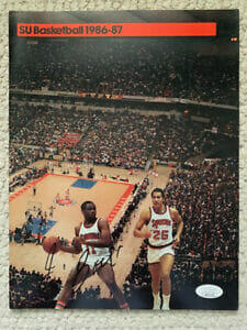 JIM BOEHEIM HAND SIGNED 1986-87 SYRACUSE BASKETBALL MEDIA GUIDE RARE JSA COLLECTIBLE MEMORABILIA