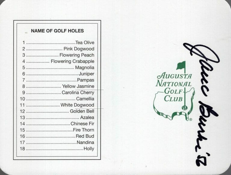 JACK BURKE HAND SIGNED UNUSED MASTERS SCORECARD+COA 1956 MASTERS CHAMPION COLLECTIBLE MEMORABILIA