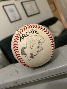 STAN GOLDBERG SIGNED ARCHIE ARTWORK X4 ON BASEBALL+COA RARE 1 OF A KIND COLLECTIBLE MEMORABILIA