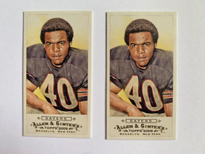 GALE SAYERS LOT OF 2 ALLEN+GINTER’S 2009 MINI FOOTBALL CARDS GREAT CONDITION COLLECTIBLE MEMORABILIA