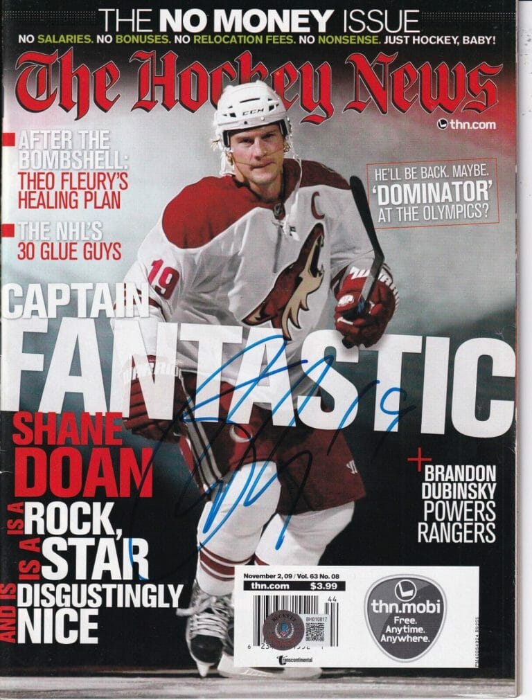 SHANE DOAN SIGNED (PHOENIX COYOTES) HOCKEY NEWS MAGAZINE BECKETT BAS BH010817 COLLECTIBLE MEMORABILIA