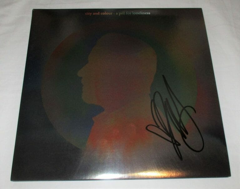 DALLAS GREEN SIGNED CITY AND COLOUR A PILL FOR LONELINESS VINYL RECORD JSA COLLECTIBLE MEMORABILIA
