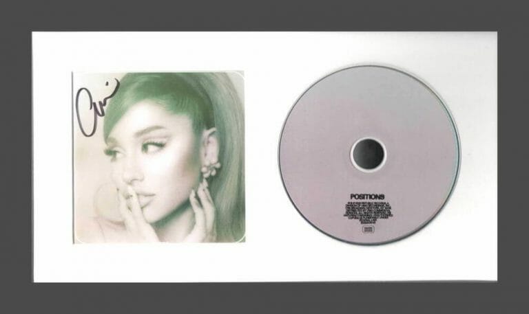 ARIANA GRANDE SIGNED AUTOGRAPH POSITIONS FRAMED CD DISPLAY – READY TO HANG! COLLECTIBLE MEMORABILIA