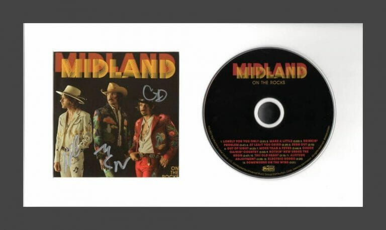 MIDLAND FULL BAND SIGNED AUTOGRAPH ON THE ROCKS FRAMED CD DISPLAY -READY TO HANG COLLECTIBLE MEMORABILIA