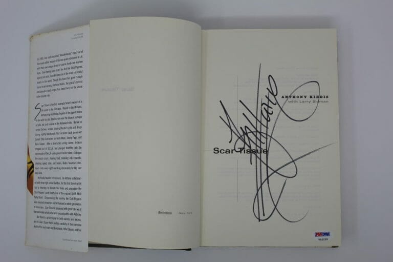 ANTHONY KIEDIS SIGNED AUTOGRAPH “SCAR TISSUE” BOOK – RED HOT CHILI PEPPERS PSA COLLECTIBLE MEMORABILIA