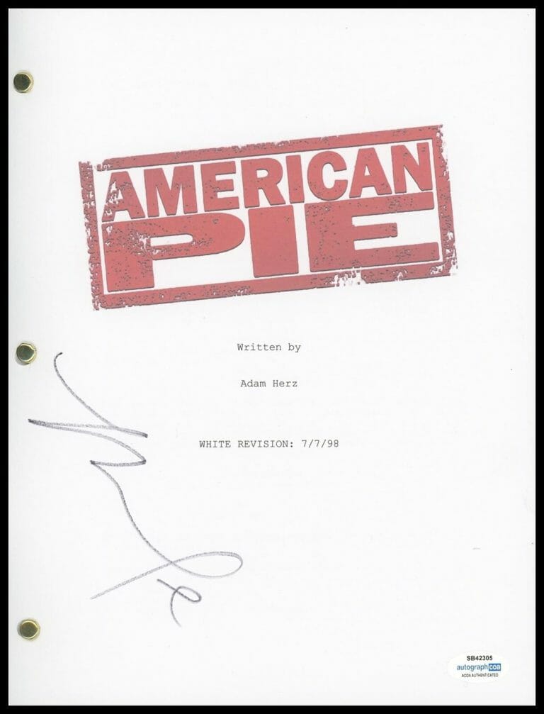NATASHA LYONNE “AMERICAN PIE” AUTOGRAPH SIGNED COMPLETE SCRIPT SCREENPLAY ACOA COLLECTIBLE MEMORABILIA