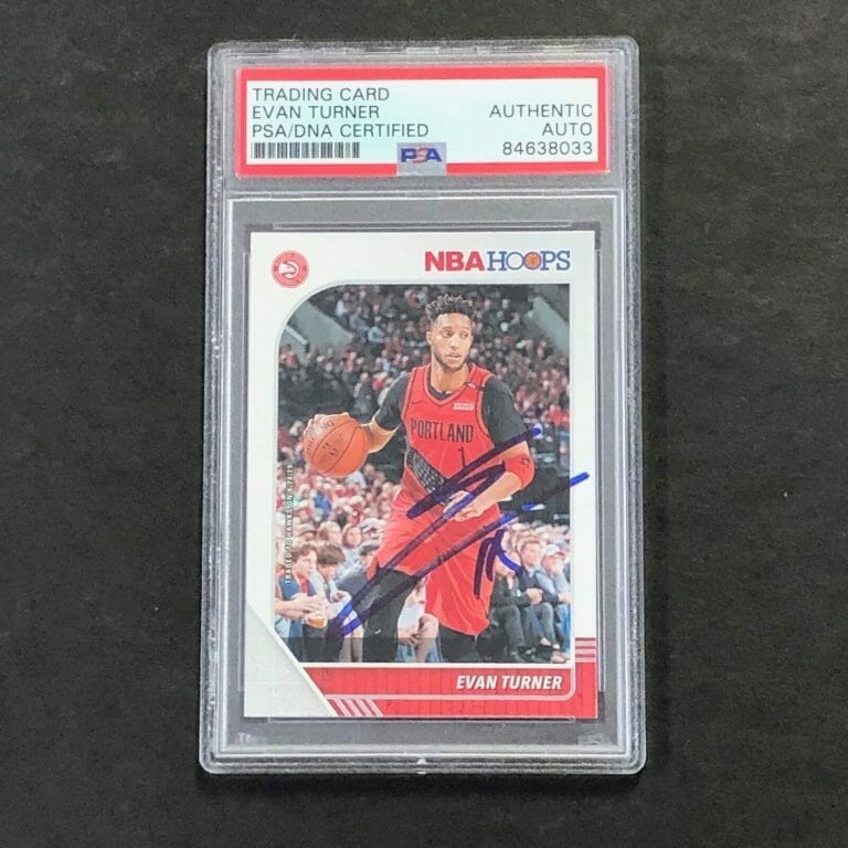 2019-20 PANINI HOOPS #163 EVAN TURNER SIGNED CARD AUTO PSA SLABBED HAWKS COLLECTIBLE MEMORABILIA