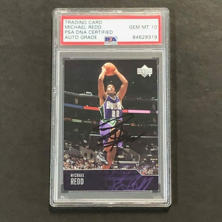 2003-04 UPPER DECK #151 MICHAEL REDD SIGNED CARD AUTO GRADE 10 PSA SLABBED BUCKS COLLECTIBLE MEMORABILIA