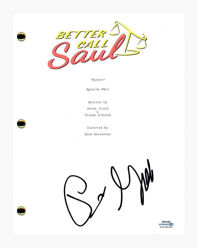 PETER GOULD SIGNED BETTER CALL SAUL WINNER EPISODE 410 SCRIPT WRITER ACOA COA COLLECTIBLE MEMORABILIA
