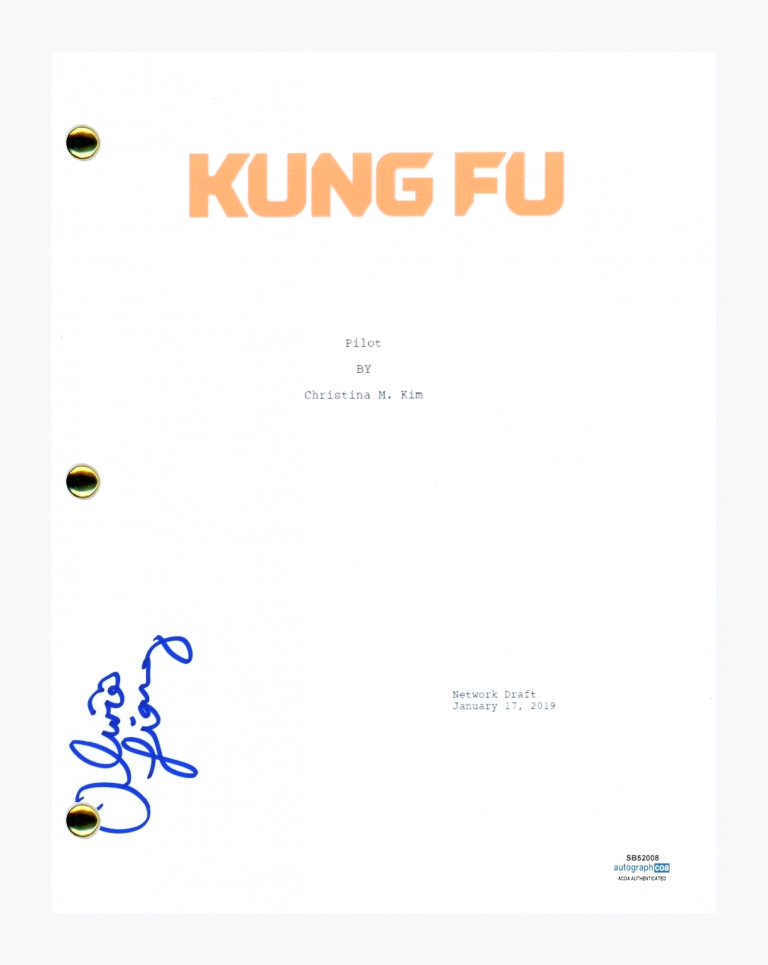 OLIVIA LIANG SIGNED AUTOGRAPHED KUNG FU PILOT EPISODE SCRIPT SCREENPLAY ACOA COA COLLECTIBLE MEMORABILIA