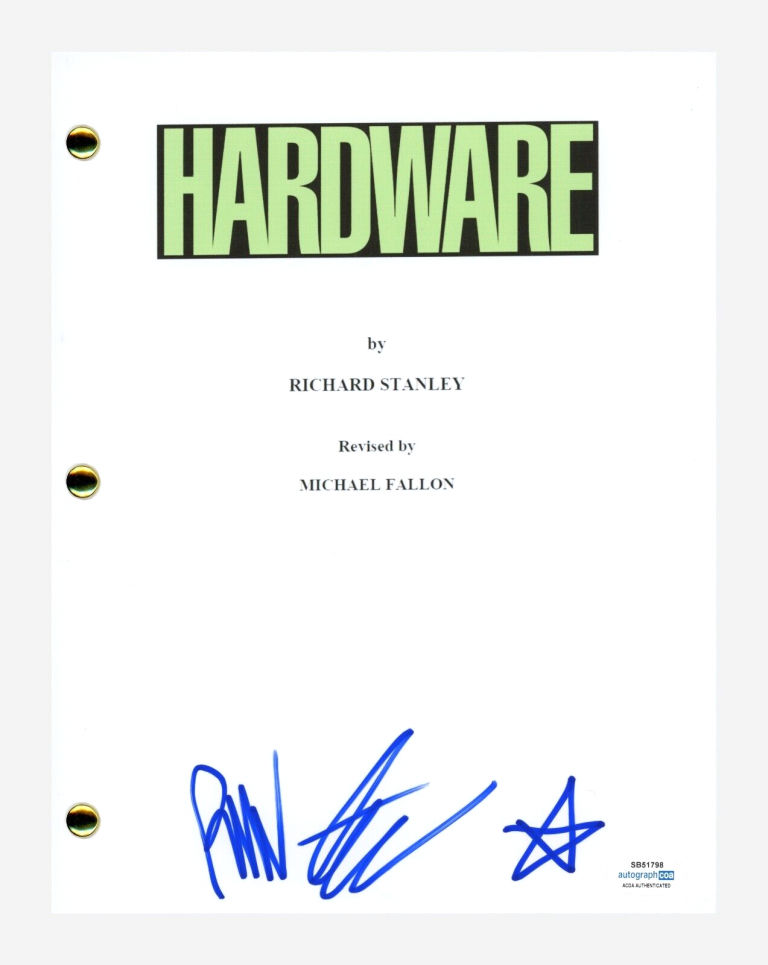 RICHARD STANLEY SIGNED AUTOGRAPHED HARDWARE MOVIE SCRIPT SCREENPLAY ACOA COA COLLECTIBLE MEMORABILIA
