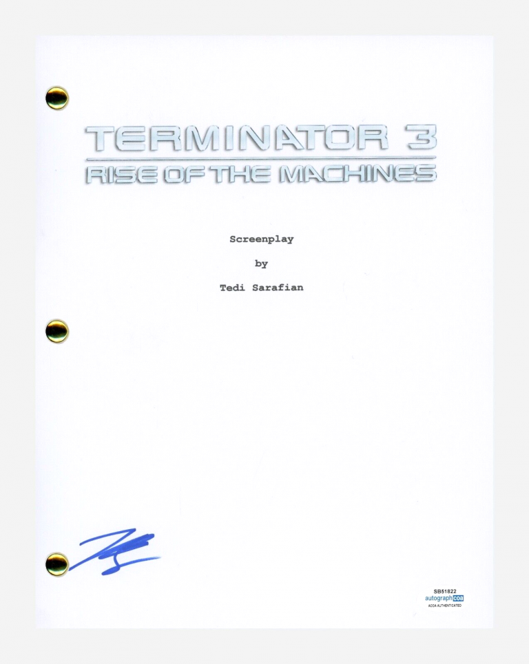 NICK STAHL SIGNED AUTOGRAPHED TERMINATOR 3 MOVIE SCRIPT SCREENPLAY ACOA COA COLLECTIBLE MEMORABILIA
