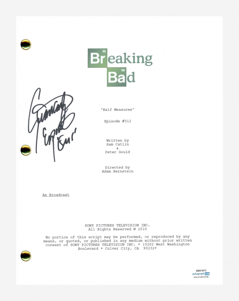 GIANCARLO ESPOSITO SIGNED AUTOGRAPHED BREAKING BAD HALF MEASURES SCRIPT ACOA COA COLLECTIBLE MEMORABILIA