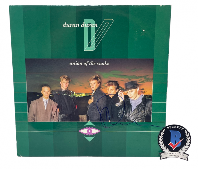 ROGER TAYLOR SIGNED DURAN DURAN UNION OF THE SNAKE VINYL RECORD LP BECKETT COA COLLECTIBLE MEMORABILIA