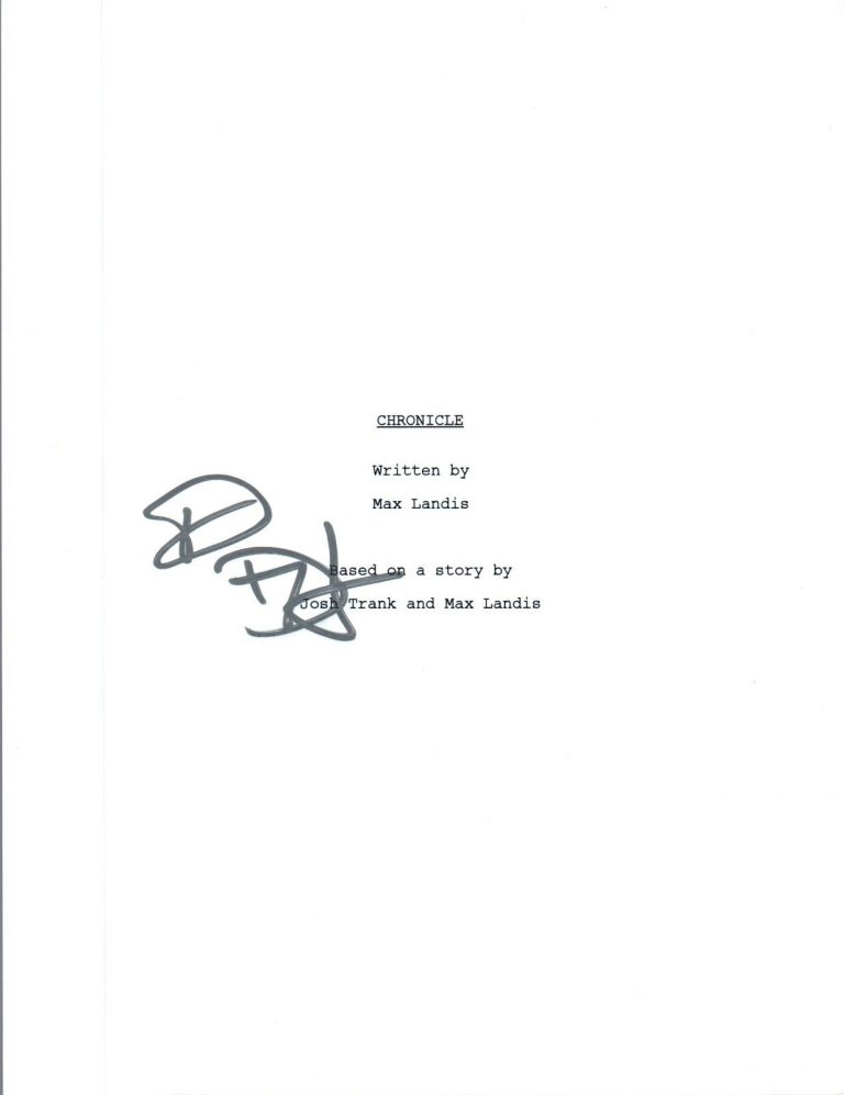 DANE DEHAAN SIGNED AUTOGRAPHED CHRONICLE MOVIE SCRIPT COA VD COLLECTIBLE MEMORABILIA