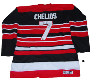 CHRIS CHELIOS SIGNED (CHICAGO BLACKHAWKS) CUSTOM HOCKEY JERSEY BECKETT BG93615 COLLECTIBLE MEMORABILIA